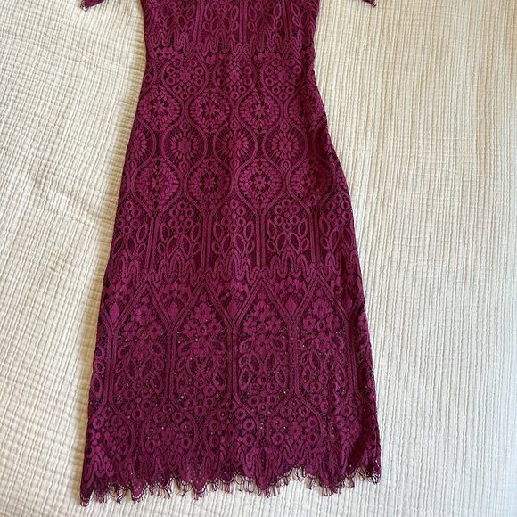 Magenta Lace Midi Dress - Picture 2 of 2